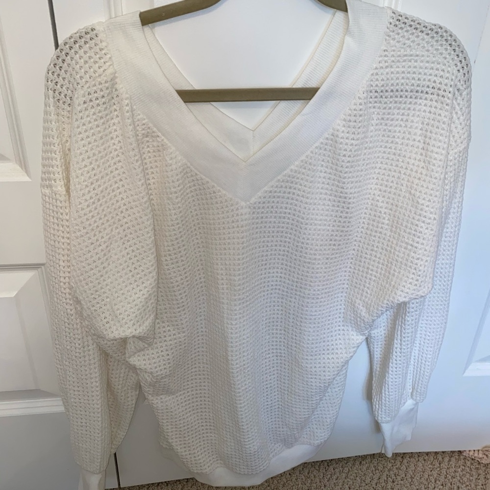 Waffle knit sweater